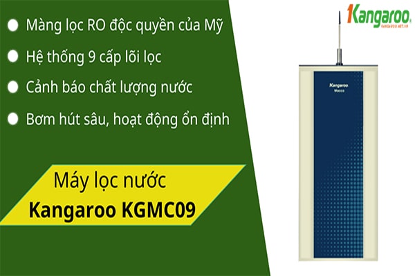 KGMC09 VTU sở hữu màng RO công nghệ độc quyền Mỹ với 9 lõi lọc