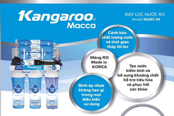 Máy lọc nước Kangaroo Macca KGMC09 KV được trang bị đầy đủ tính năng