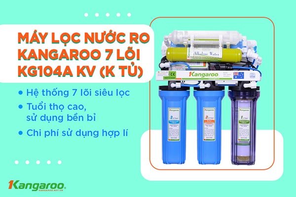 máy lọc nước 7 lõi không vỏ kangaroo kg104a