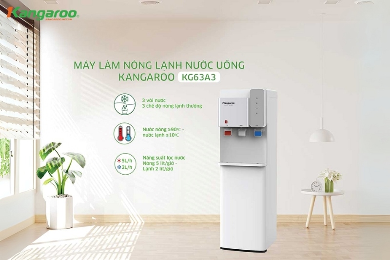 Cây nước nóng lạnh Kangaroo KG63A3 có nhiều tính năng vượt trội