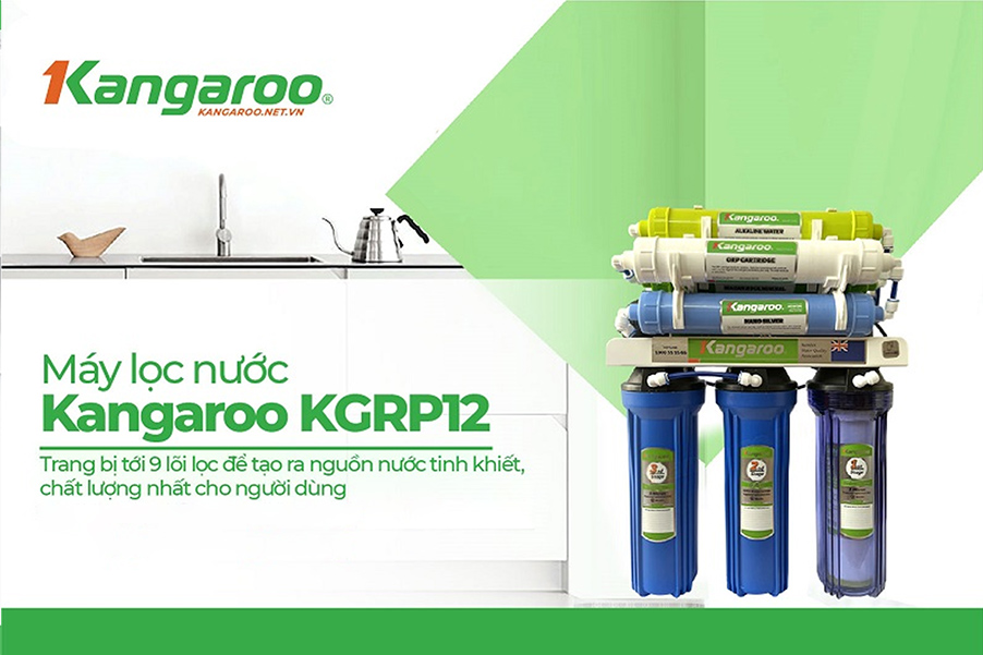  Máy lọc nước Kangaroo KGRP12 trang bị tới 9 lõi lọc hiệu quả