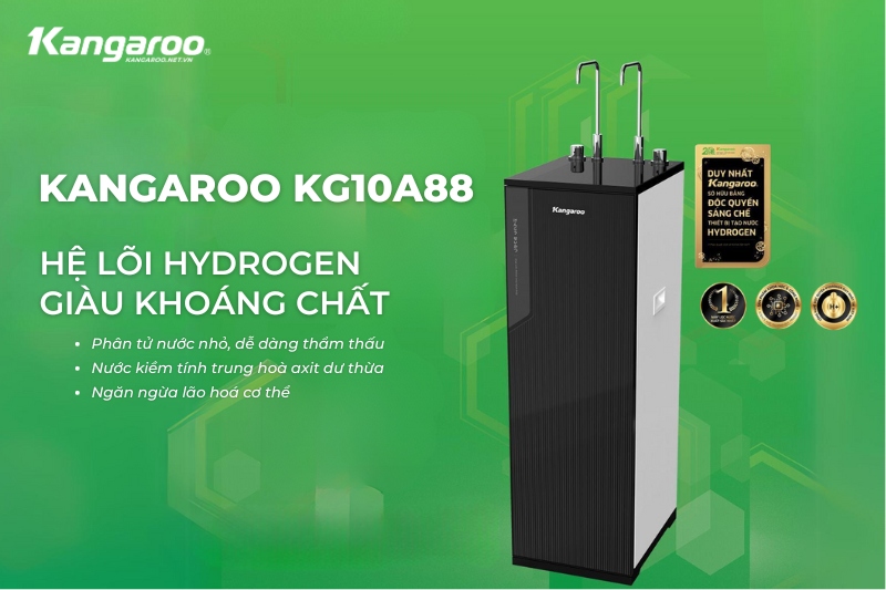 Kangaroo KG10A88 cung cấp nước hydrogen vị ngọt tự nhiên