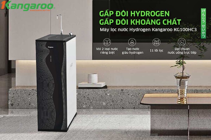  Kangaroo Hydrogen KG100HC3 với công nghệ Hydrogen bổ sung khoáng chất có lợi