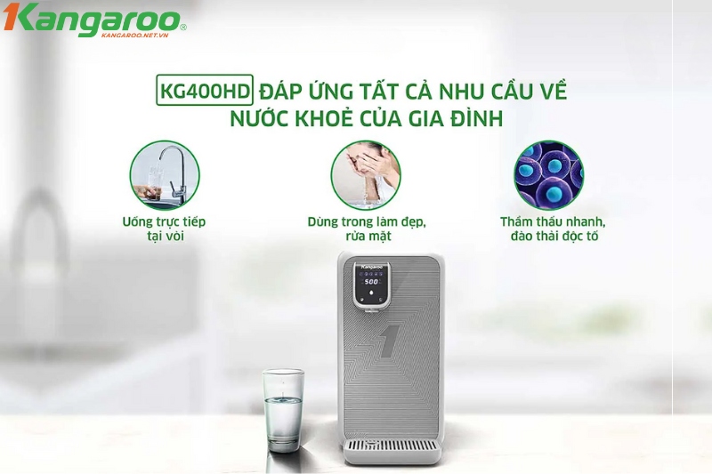 Kangaroo Hydrogen KG400HD lọc trực tiếp không bình áp