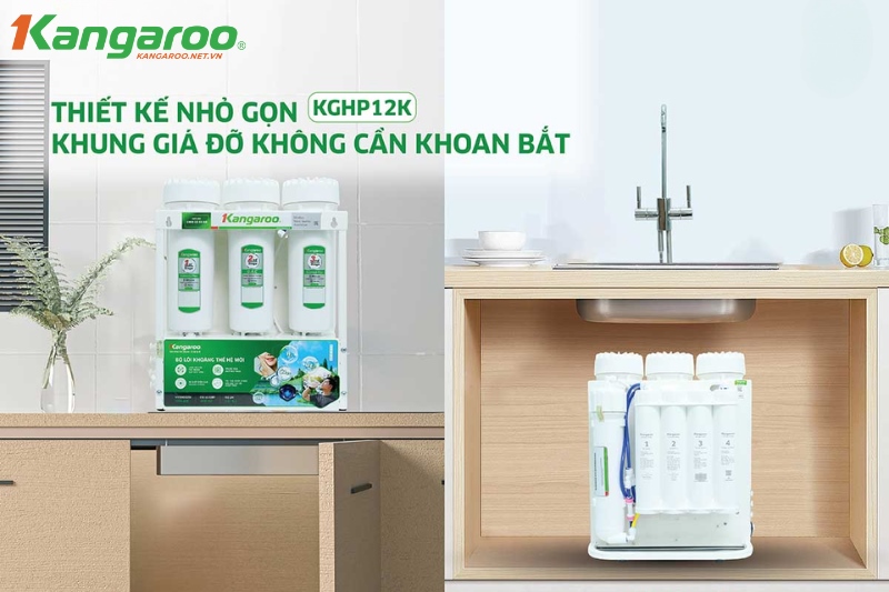 Máy lọc nước Kangaroo Hydrogen KGHP12K có thiết kế nhỏ gọn