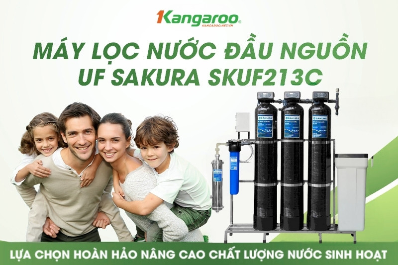 Máy lọc nước 3 cột áp lực tự động sục rửa có màng siêu lọc Sakura SKUF213C