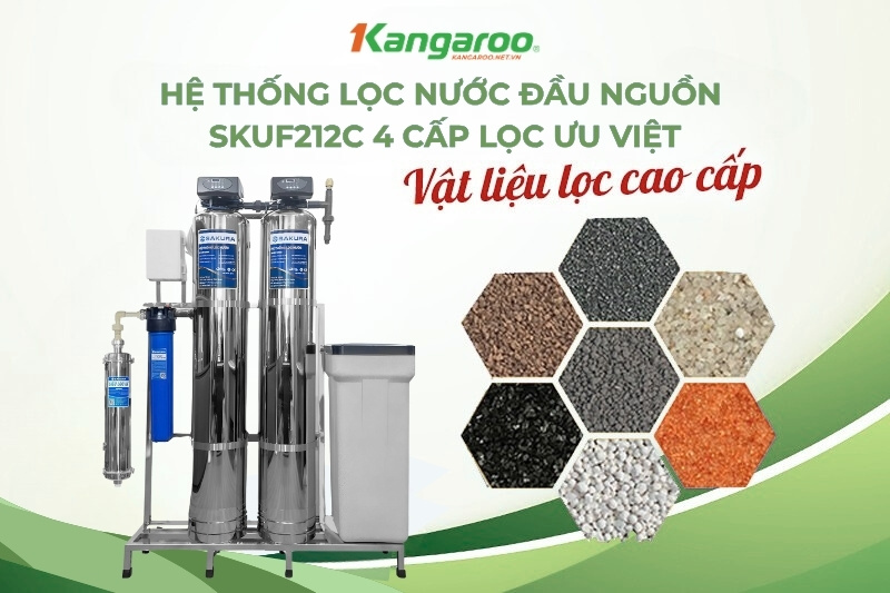 Hệ thống lọc tổng Sakura SKUF212I Với 4 cấp lọc mạnh mẽ