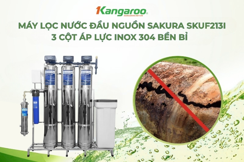 Cột lọc inox bền bỉ giúp tăng tuổi thọ cho toàn bộ hệ thống