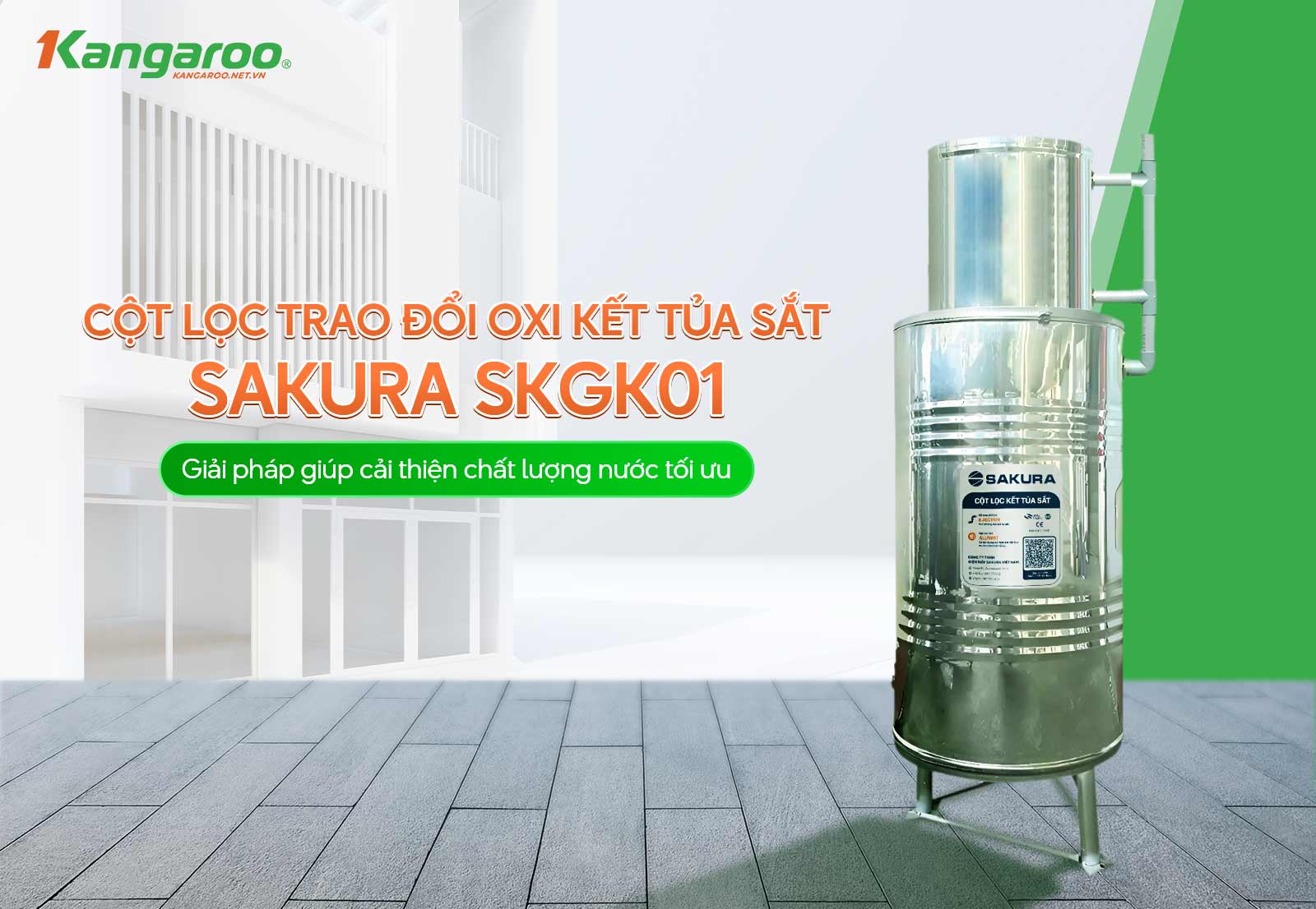 Cột lọc trao đổi oxy kết tủa sắt Sakura SKGK01 sở hữu nhiều ưu điểm nổi bật