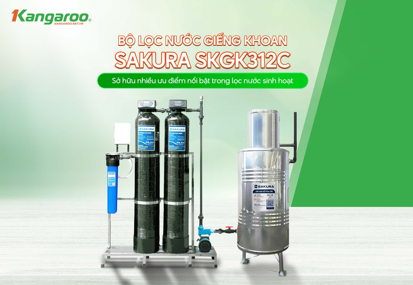 Hệ thống lọc nước giếng khoan Sakura SKGK312C sở hữu nhiều ưu điểm nổi trội