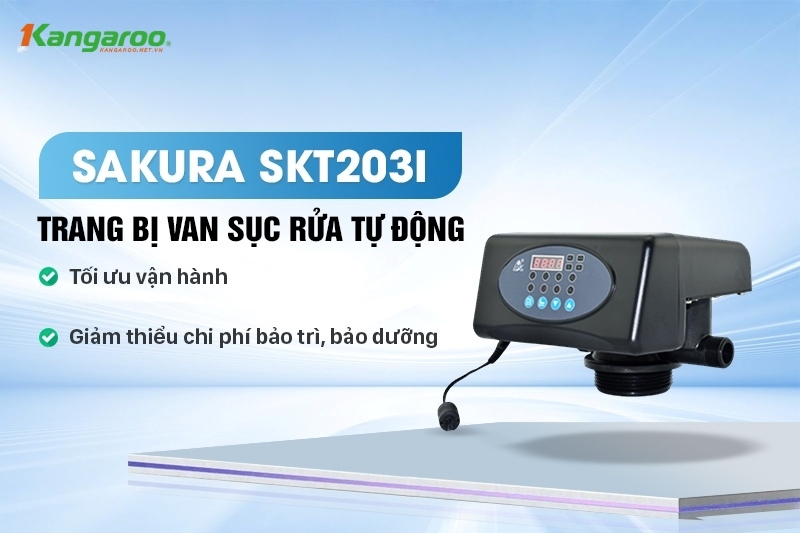 Lọc tổng Sakura SKT203I được trang bị van sục rửa tự động hiện đại
