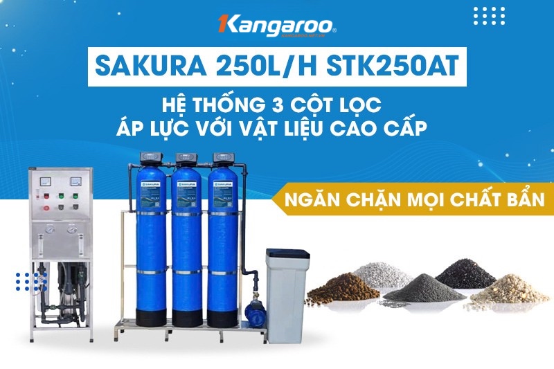 M&aacute;y lọc nước tinh khiết SAKURA SKTK250/AT với hệ thống cấp lọc to&agrave;n diện