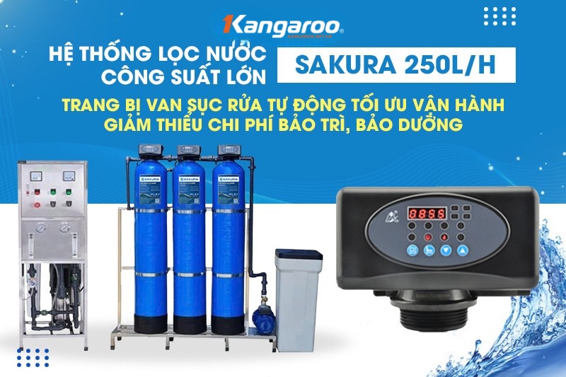 SAKURA SKTK250/AT trang bị van tự động sục rửa tiện lợi