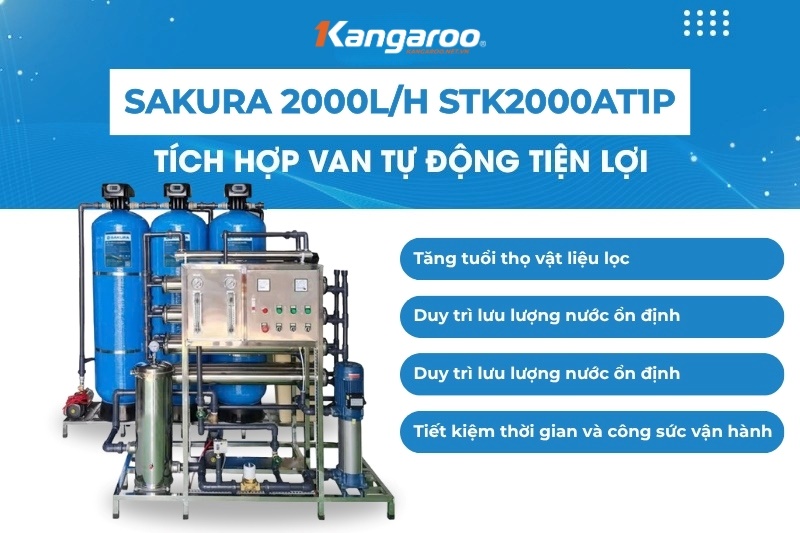 Máy lọc nước công nghiệp SKTK2000/AT1P sử dụng van sục rửa tự động tiện lợi