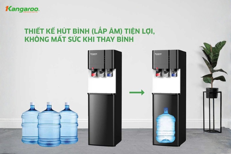 Thiết kế h&uacute;t b&igrave;nh tiện dụng của c&acirc;y nước Kangaroo KG599A3