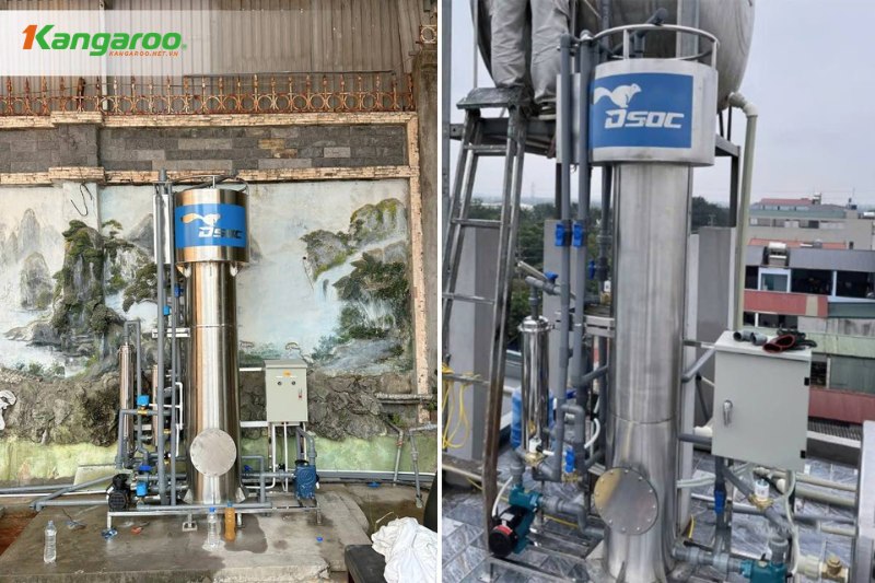 Hình ảnh lắp đặt thực tế máy lọc nước giếng khoan Inox công suất 10m3