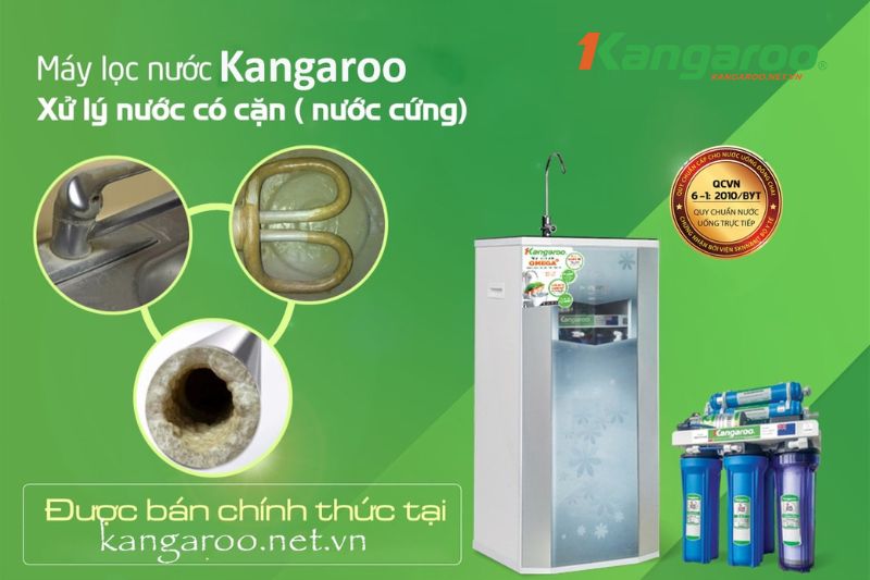 Máy lọc nước Kangaroo xử lý tốt loại nước cứng, nước có cặn