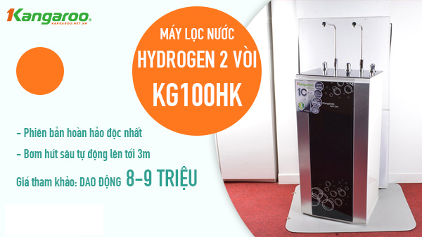 Máy lọc nước Hydrogen 2 vòi nóng lạnh Kangaroo KG100HK