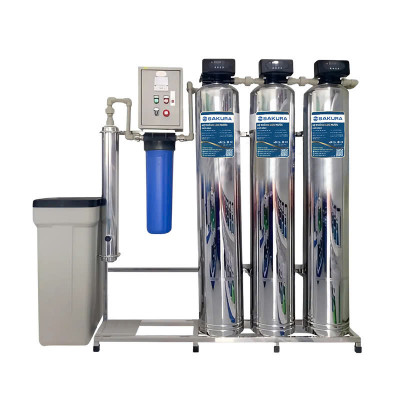 Máy lọc nước 3 cột inox 304 áp lực tự động sục rửa có màng siêu lọc UF Sakura SKUF213I
