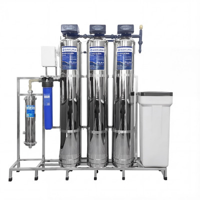 Máy lọc nước 3 cột inox 304 áp lực tự động sục rửa có màng siêu lọc UF Sakura SKUF213I